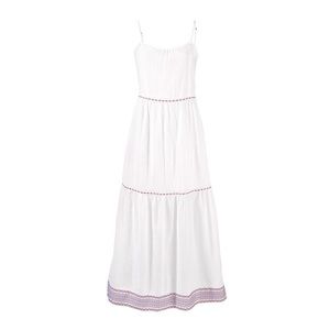 White Boho Maxi Embroidered Dress